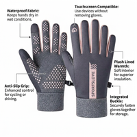 Winter Thermal Gloves Fleece Lining, Soft Warm Knit Gloves Women, Touch Screen Winter Gloves, Warm Gloves for Outdoor, Fleece Lined Thermal Gloves