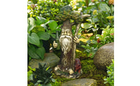 Tree Person Statue Resin Bearded Man Figurine Weather Resistant Garden Statue with Animal for Fairy Gardens, Planters, Patios