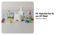 Rounded Backrest Elephant-Shaped Stool Soft Covered White Elephant Stool Padded Children's Furniture Molded Form
