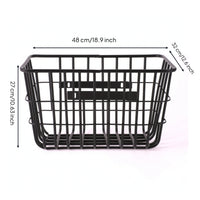 Slatted-Base Front Bike Basket Reinforced Wire Bike Basket Long-Lasting Universal for Students, Shopping