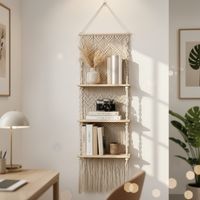Macrame Wall Hanging Shelf Handmade Home Decor Gift Idea for Living Room