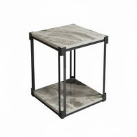 Nordic design Square Accent Table Sintered Stone Top Nightstand Minimalist Design Water Dispenser Stand Multi-Functional for Apartment Dwellers, Homeowners, Students, Living Room, Bedroom, Office