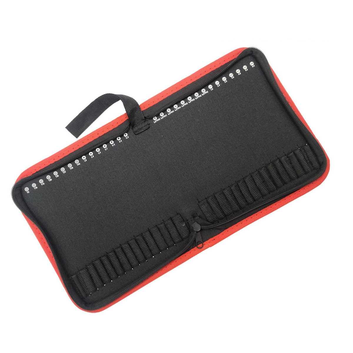 Bit Storage Pouch Fold-out Screwdriver Bit Organizer Tool Pouch with Elastic Slots Zippered Organizador Para Brocas Compact