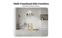 Allunified Design Activity Station with Transparent Dome Space-Saving Elevated Feline Bed Multifunctional Pet Furniture Scratch-Resistant for Felines, Kitten Owners, Kittens, Indoors, Living Room, Bedroom, Adjacent to a Window