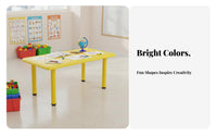 children's Table and Chair Set Rounded Corners Kids Table and Chairs Set Child Design Adjustable Height Kids Desk for Preschoolers, Parents, Home