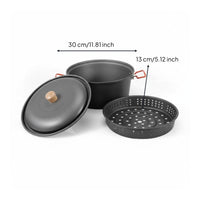 Outdoor Cooking Pot Large Capacity Camping Hot Pot Lightweight Portable Stockpot for Hikers
