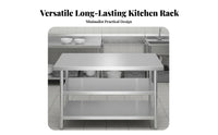 Stainless Steel Work Table Sturdy Commercial Kitchen Prep Table Easy to Clean Heavy Duty Food Prep Station for Chefs, Home Cooks, Bar, Pantry, Garage