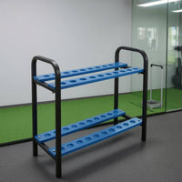 18-Club Golf Rack Circular Slots Golf Club Rack Tubular Frame Sports Organizer for Outdoor Practice Net, Store Display