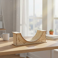Gift Idea Wooden Skate Display Stand Tabletop Desktop Finger Skate Park Portable Size Finger Skateboard Park for Children, Desk, Room Decor
