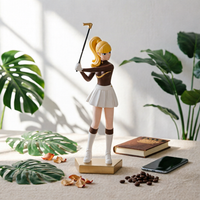 Golf Girl Statue Tabletop Golfer Figurine Standing for Golfers