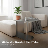 Light Luxury and design C-Shaped Sofa Table Nordic stylistic Home Furnishing Modern Design Household Furniture Space-Saving for Small Apartment Residents, Cafe Owners, telecommuting Workers, Living Room, Bedroom