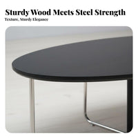 Nordic Aesthetic Oval Table with Metal Legs architectural Design Oval Coffee Table with X-Base centuryera Modern Living Room Furniture Minimalist Aesthetic for Homeowners, Interior Decorators, Renters, Home, Lounge Area, Den, Office Reception