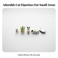 Adorable Design Computer Monitor Cat Ornament Unique Poses Car Dashboard Cat Figurine Multiple Styles Available for Women, Rearview Mirror