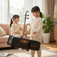 Erhu Carrying Case with Shoulder Strap Textured Double Instrument Case Portable Erhu Carry Bag for Travel