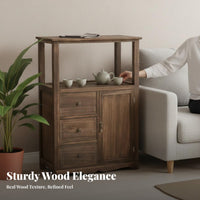 sturdy Wood Construction Multi-Tier beverage Stand Chinese visual appeal & appearance Storage Cabinet Fully Assembled Side Table Easy Assembly for Apartment Dwellers, residents, Students, Living Room, Home Corner, Small areas, Entryway