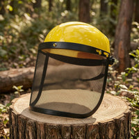 Face Visor with Mesh Guard Head-Mounted Mesh Face Visor Breathable Adjustable for Landscapers, Vegetation Cutting, Lawn Care