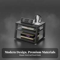 Stable and Sturdy Multi-Tier High-Fidelity Equipment Rack Ventilated Desktop Amplifier Stand Thickened Panels Audio Component Shelf Ventilated Design for Audiophiles, Home Office, Study Room