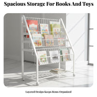 book display unit with Toy Bins Multifunctional Kids Shelving Unit with Bins for Parents