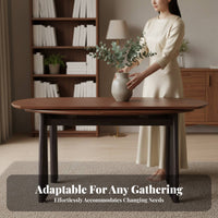 French Vintage Design Extendable Drop-Panel Table Space-Saving Design Dining Set Seats 4-8 People Home Furniture Multifunctional for Apartment Dwellers, Families, Homeowners, Small Apartments, Living Room, Kitchen