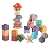 Press Building Blocks Soft Stacking Blocks   Bath Stacking Toy for Infants, Young Children, Bath Time