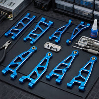 8 Pieces RC Shock-Absorbing Control Arms Skeletonized RC Control Arms with Bushings Hop-Upgrade Components