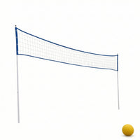 Volleyball Net Full Kit Adjustable Height Portable Volleyball Net System Quick-Collapse for Families, Beach