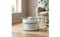 Wireless Drinking Fountain with Glass Tray Translucent Glass Pet Fountain Sleek-Profile Pet Waterer Ultra-Quiet for Home