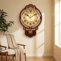 Pendulum Wall Clock with Digital Display Traditional for Hallway, Decorators