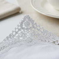 Elegant Embroidered Handkerchief Lightweight Lace Handkerchief Cotton Lace Hanky for Gift, Wedding, Memorial