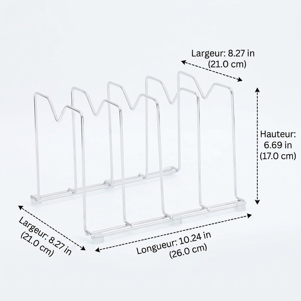 Kitchen Lid and Cutting Board Rack, Rust-Proof Metal Vertical Storage, Modern Organizer for Cutting Boards