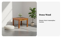 hardwood Wood Construction Four-Legged Square Wooden Table Traditional Chinese design Household Furniture Minimalist Design Nightstand Space-Saving for Apartment Dwellers, Homeowners, Students, Living Room, Bedroom, Entryway, Balcony