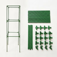 Garden Trellis for Climbing Plants and Outdoor Plants, Sturdy Metal Garden Support and Tomato Cage, Square Three-Tier Design, Green Decoration