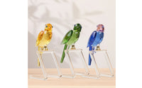 Bird Ornament Faceted Bird Figurine Tabletop Decor for Shelf