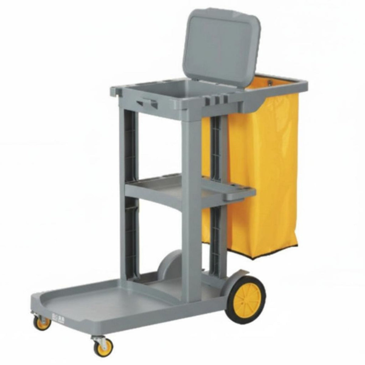 Large Capacity Multi-Purpose Cleaning Trolley Heavy Duty Housekeeping Cart Long-Lasting Commercial Cleaning Trolley Multiple Storage Shelves for Janitors, Property Management Personnel, Airports, Offices, Office Buildings
