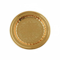 Vintage Gold Candle Tray Ornate Candle Base Baroque Design Metal Plate for Wedding, Party