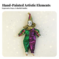 Sad Clown Doll Creative Gift Pierrot Clown Doll Poseable Entertainer Figure Handmade House Decoration Traditional Design