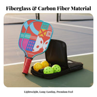 Fiberglass Paddle Racket Comfortable Grip Fiberglass Paddles for Pickle Sport Lightweight for Beginners, Seniors, Daily Training, Outdoor Courts