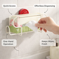 Bedroom and Sink Iron Art Tissue Holder Box for Families, Wall-Mounted Paper Dispenser with Suction Cup for Easy Setup