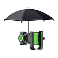 360-Degree Adjustable Motorcycle Handlebar Phone Mount with Sun Umbrella Anti-Vibration Phone Holder with Sun Umbrella Secure Rotatable for Delivery Riders, Motorcyclists