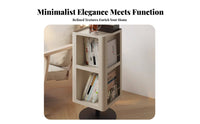 Space-Saving Rotating Storage Table Magazine Holder Rotating Cube End Table Multi-Functional Design Living Room Furniture Modern Minimalist Design for Apartment Dwellers, Book Lovers, Homeowners, Bedroom, Next to Sofa, Small Areas, Reading Nook