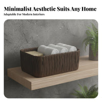 Imitation Rattan Weave container multi-purpose-use Desktop Container Built-in Handles