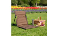 Folding Chair with Backrest Reclining Portable Seat with Padding Lightweight Camp Chair for Campers, Beachgoers, Camping, Picnic, Backyard