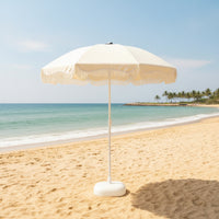 Freestanding Umbrella with Fringed Canopy Outdoor Patio Umbrella Vintage-Inspired Fringe Sunshade Tassel for Garden, Backyard, Market Stall