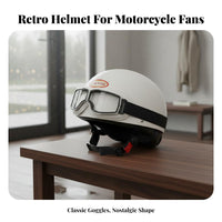 Vintage Design Half Helmet 3C Certified Retro Four-Season Use Riding Headwear for Men, City Commuting, Road Travel, Outdoor Activities