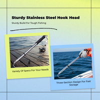Telescopic Stainless Steel Fish Hook, Saltwater Use
