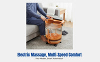 Electric Oak Foot Bath, Heated Soaking Tub with Massage, Home Use, Automatic Temperature Control, Detachable Massage Plate,