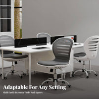 Height Adjustable Mesh rear Rolling Chair 360-Degree rotate Armless Mesh rear Rolling Chair Ergonomic Design Office Furniture Padded Seat padding for Students, Adults, Teens, Dormitory, Conference Room, Small Spaces, Bedroom