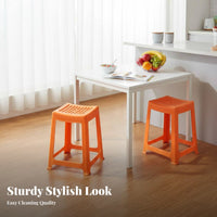Anti-Slip Feet stackable Stool Set Simple Design Stackable Square Stool Easy to Clean Household Furniture long-lasting Construction for Families, Students, Bathroom, Living Room, Balcony, Office
