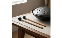 Matching Pair Mallet Drum Mallets Black Head Mallet Drum Mallet Natural Wood Wooden Mallet Slender Shaft for Hand Drums