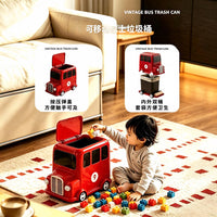 Movable Trash Can with Lid, Press-Open, Large Capacity 10L